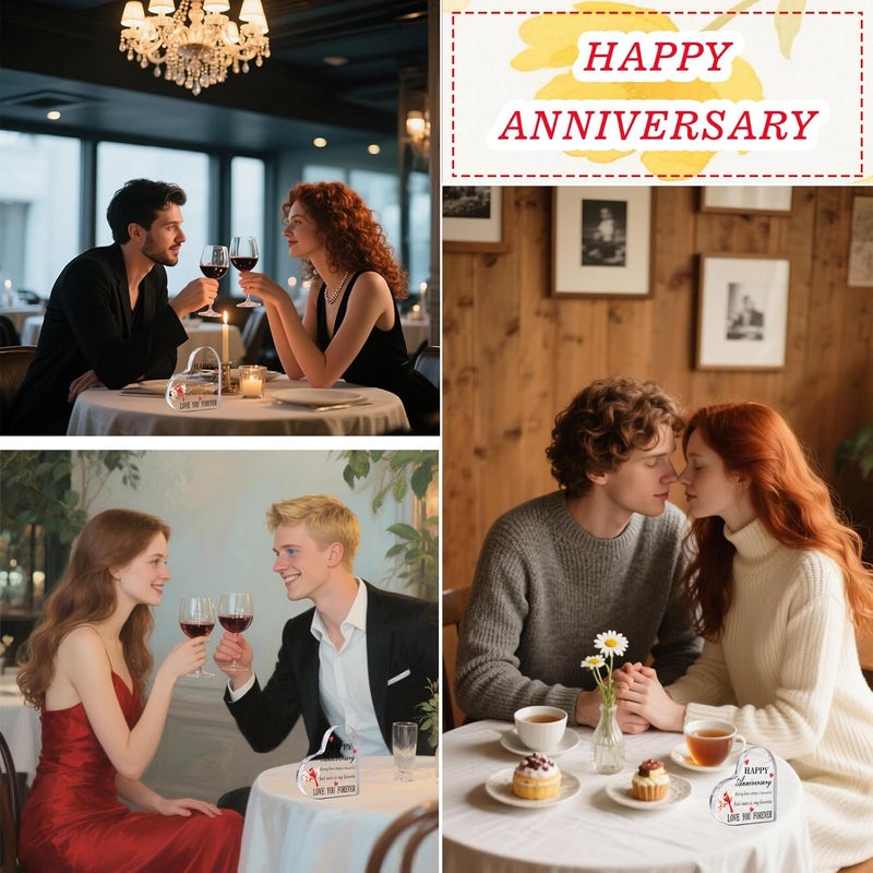 Feeldeal Happy Anniversary Cardinal Gift for Women, Men Anniversary Wedding Acrylic Paper Weights, for Couple Wife Husband Her Him Girlfriend Boyfriend - Image 4